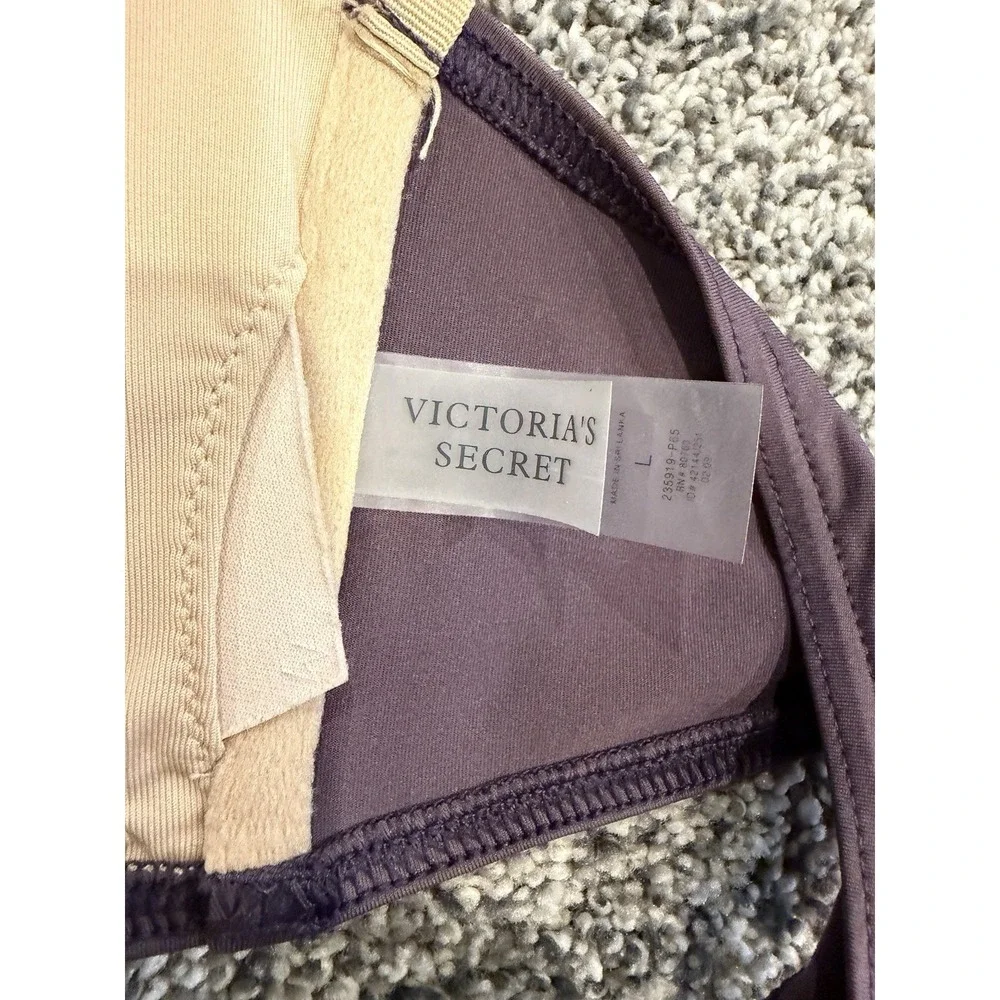 Vintage Y2K Victorias Secret Bikini Set Size Large Gold Hardware Eggplant Purple